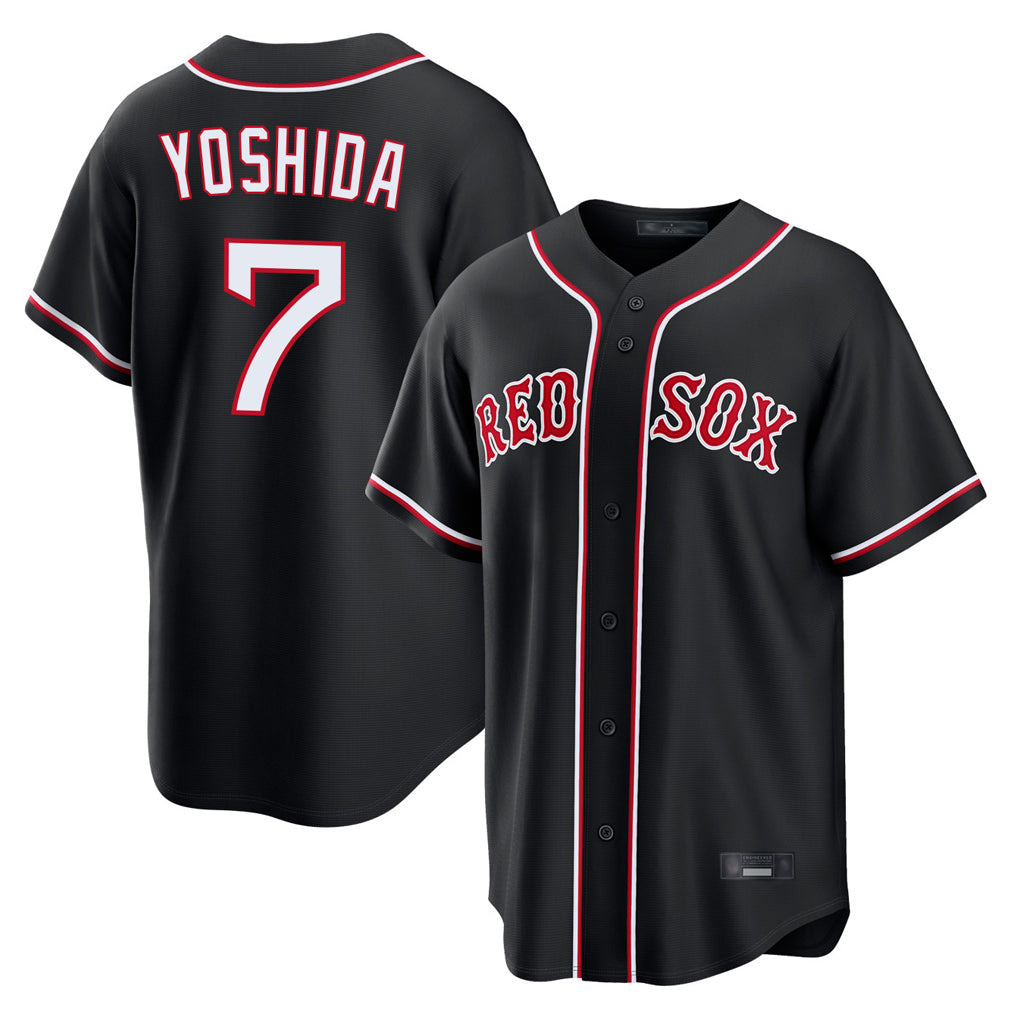 Elroe B.Red Sox #7 Masataka Yoshida Player Black Out Home Game Stitched Jerseys