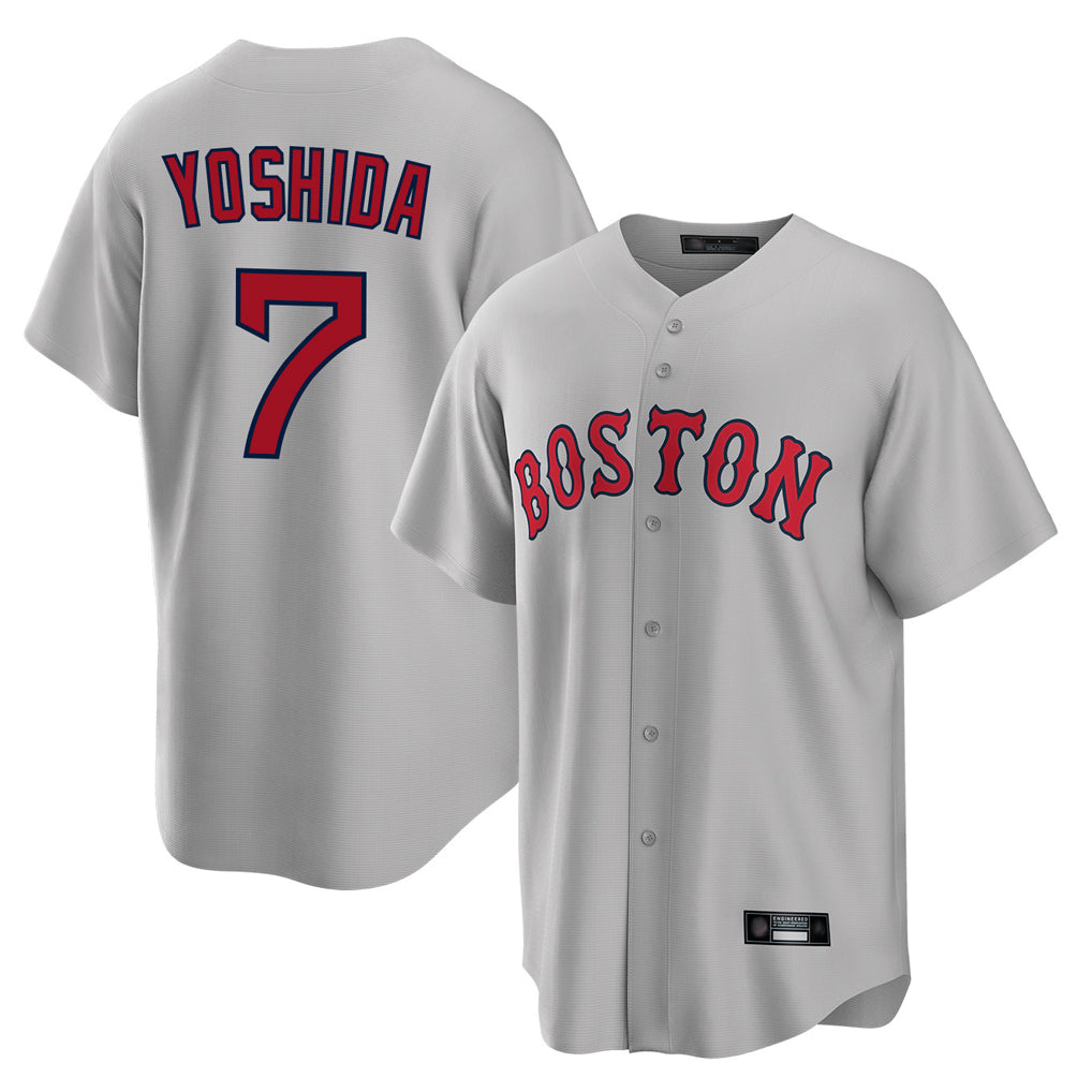 Elroe B.Red Sox #7 Masataka Yoshida Player Gray Road Home Game Stitched Jersey