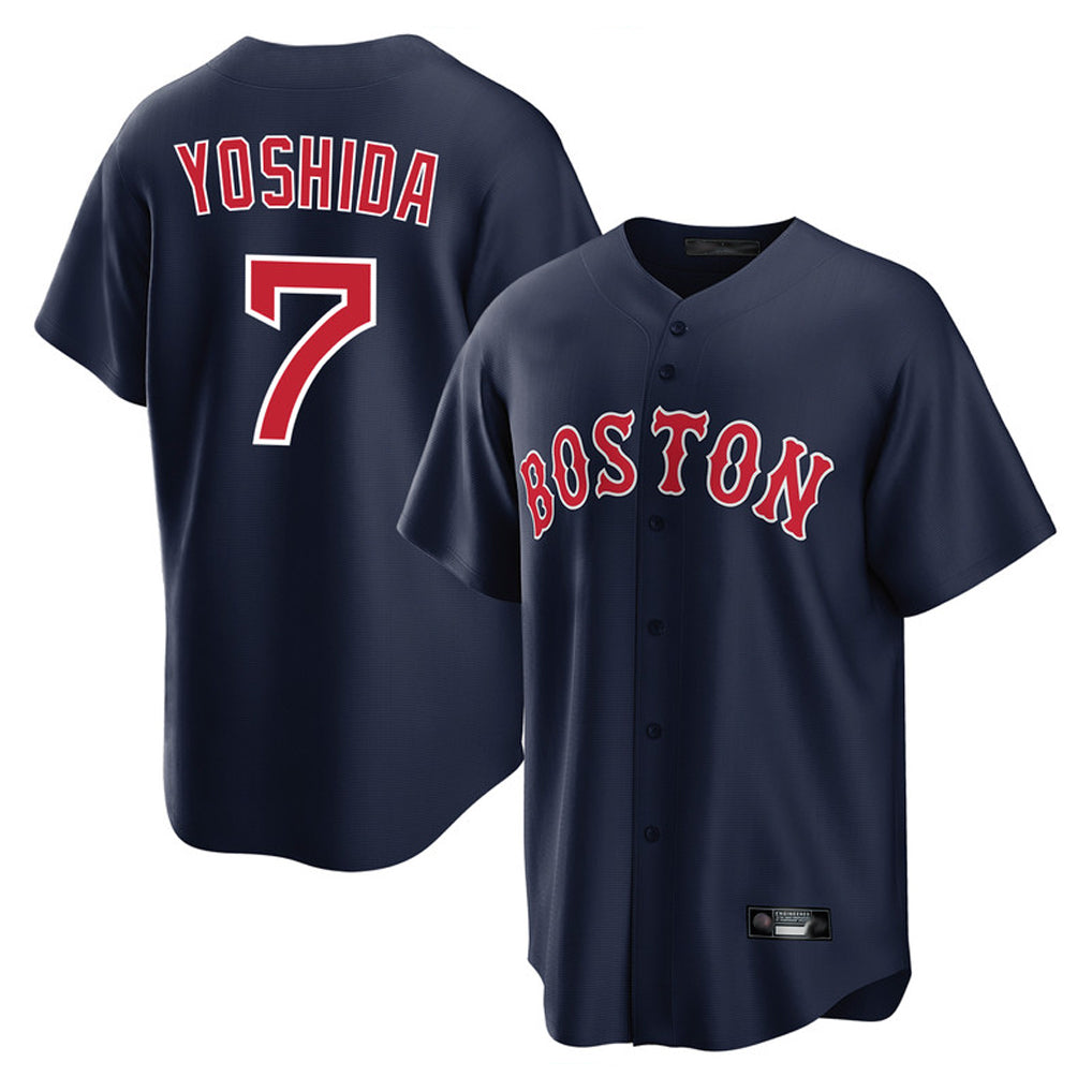 Elroe B.Red Sox #7 Masataka Yoshida Player Navy Home Game Stitched Jersey
