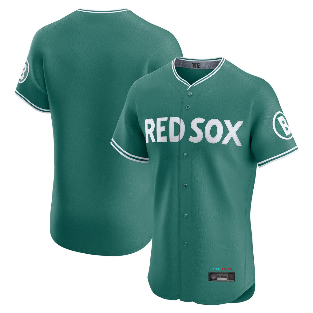 Elroe B.Red Sox Blank Player Green City Connect Limited Elite Home Game Stitched Jerseys
