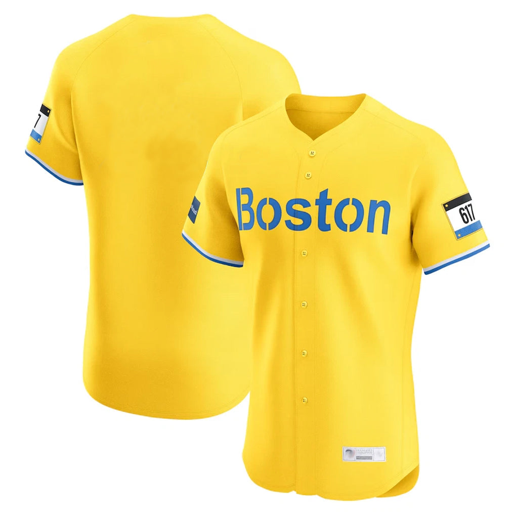 Elroe B.Red Sox Blank Player Yellow Limited Elite Home Game Stitched Jerseys