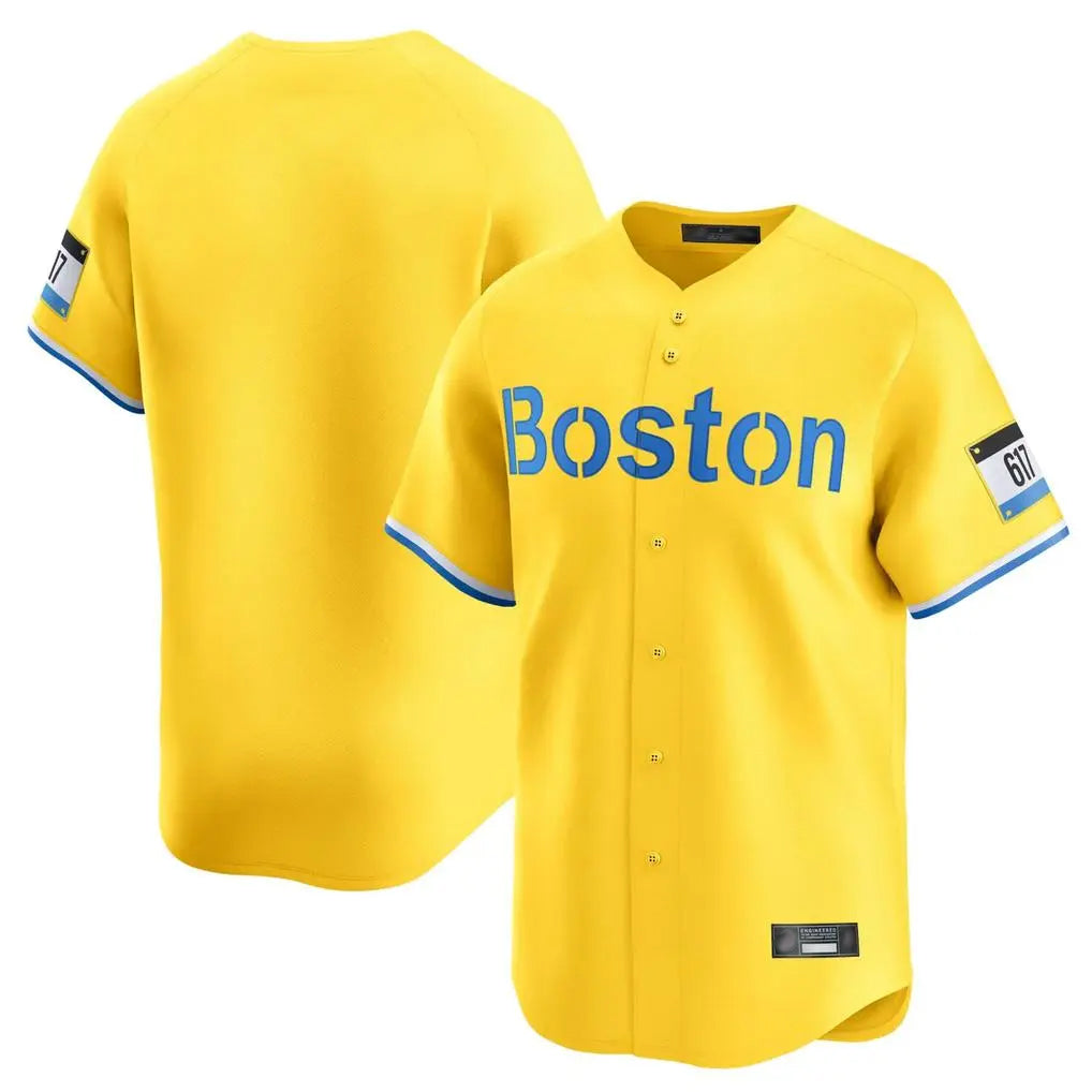 Elroe B.Red Sox Blank Player Yellow Limited Home Game Stitched Jerseys