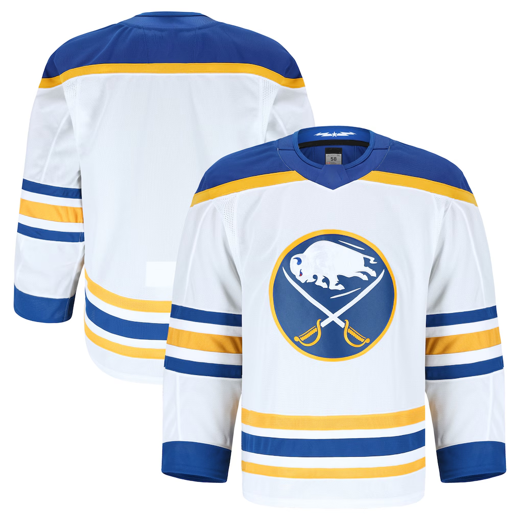 Elroe B.Sabres White Away Authentic Pro Stitched Jerseys