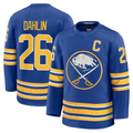 Elroe B.Sabres #26 Rasmus Dahlin Royal Premium with Captain's Patch Stitched Jerseys