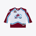 Elroe C.Avalanche Patrick Roy Mitchell & Ness White 1995 Power Play Jerseys