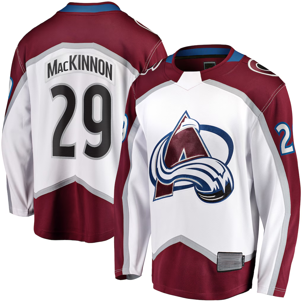 Elroe C.Avalanche #29 Nathan MacKinnon White Breakaway Jerseys