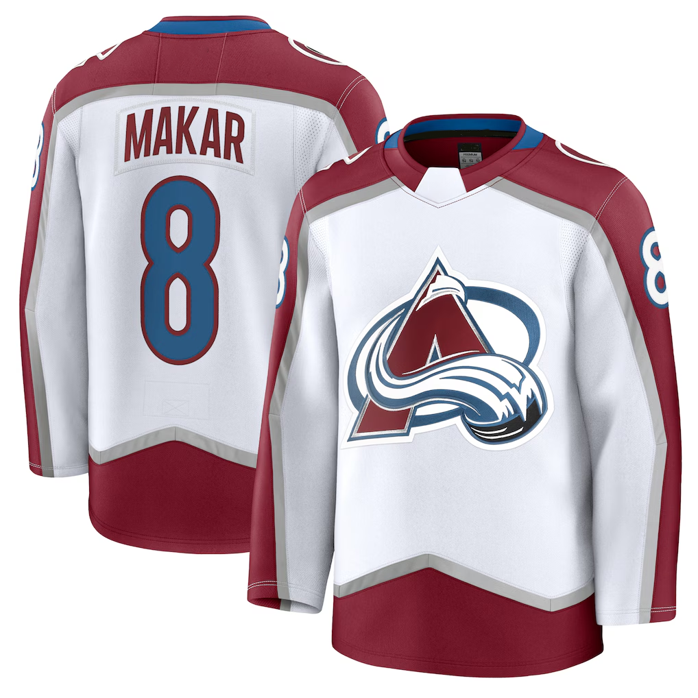 Elroe C.Avalanche #8 Cale Makar White Away Premium Jerseys