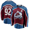 Elroe C.Avalanche #92 Gabriel Landeskog Burgundy Captain Patch Home Breakaway Jerseys