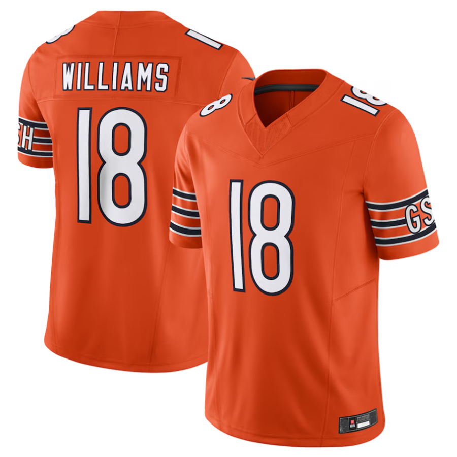 Elroe C.Bears #18 Caleb Williams Orange Vapor F.U.S.E. Limited Jersey Player Stitched Jerseys