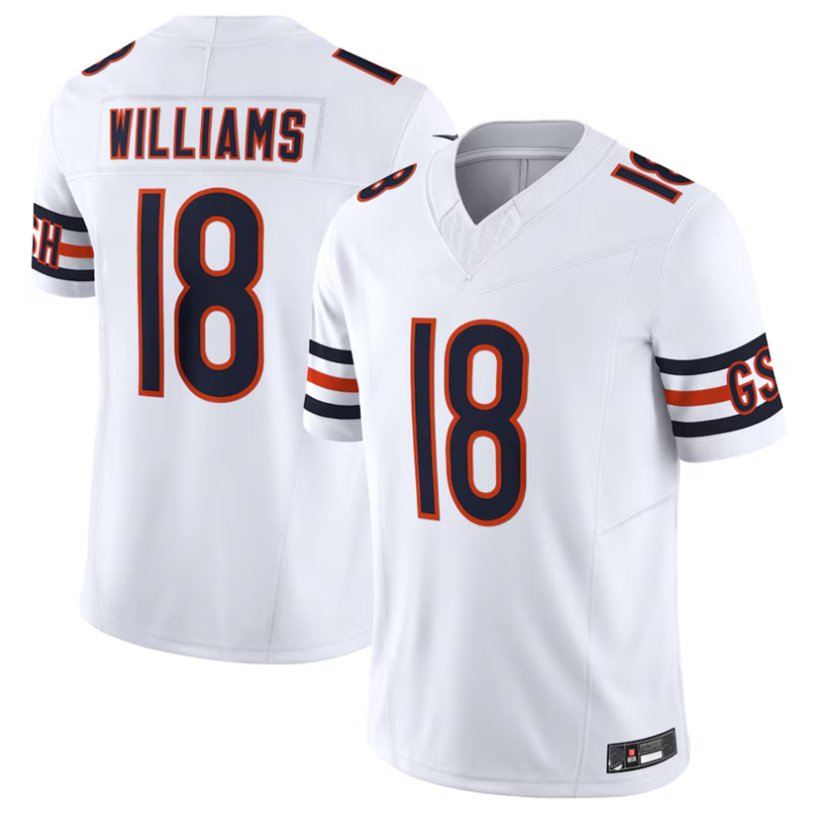 Elroe C.Bears #18 Caleb Williams White Vapor F.U.S.E. Limited Jersey Player Stitched Jerseys