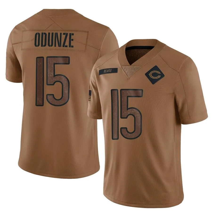 Elroe C.Bears #15 Rome Odunze Player Limited Brown Salute To Service Stitched Jerseys