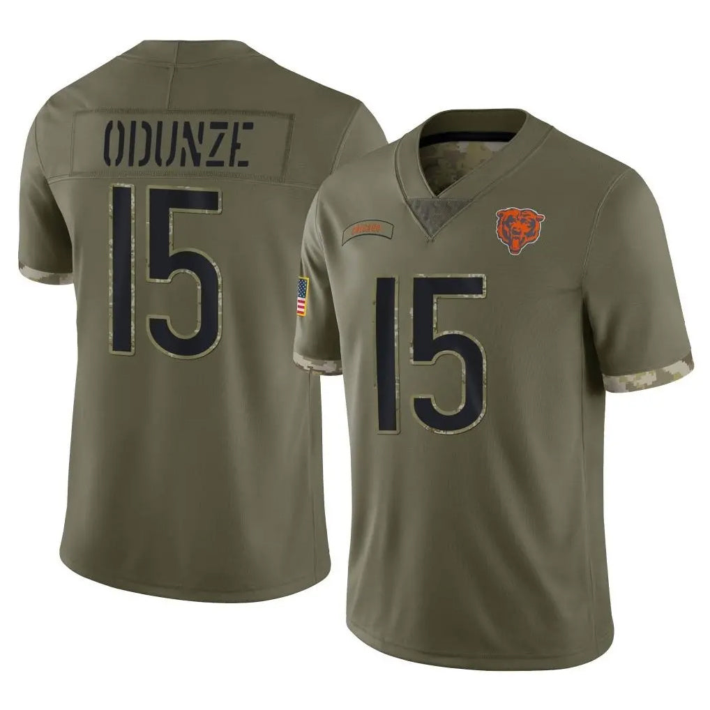 Elroe C.Bears #15 Rome Odunze Player Olive Salute to Service Limited Game Stitched Jerseys