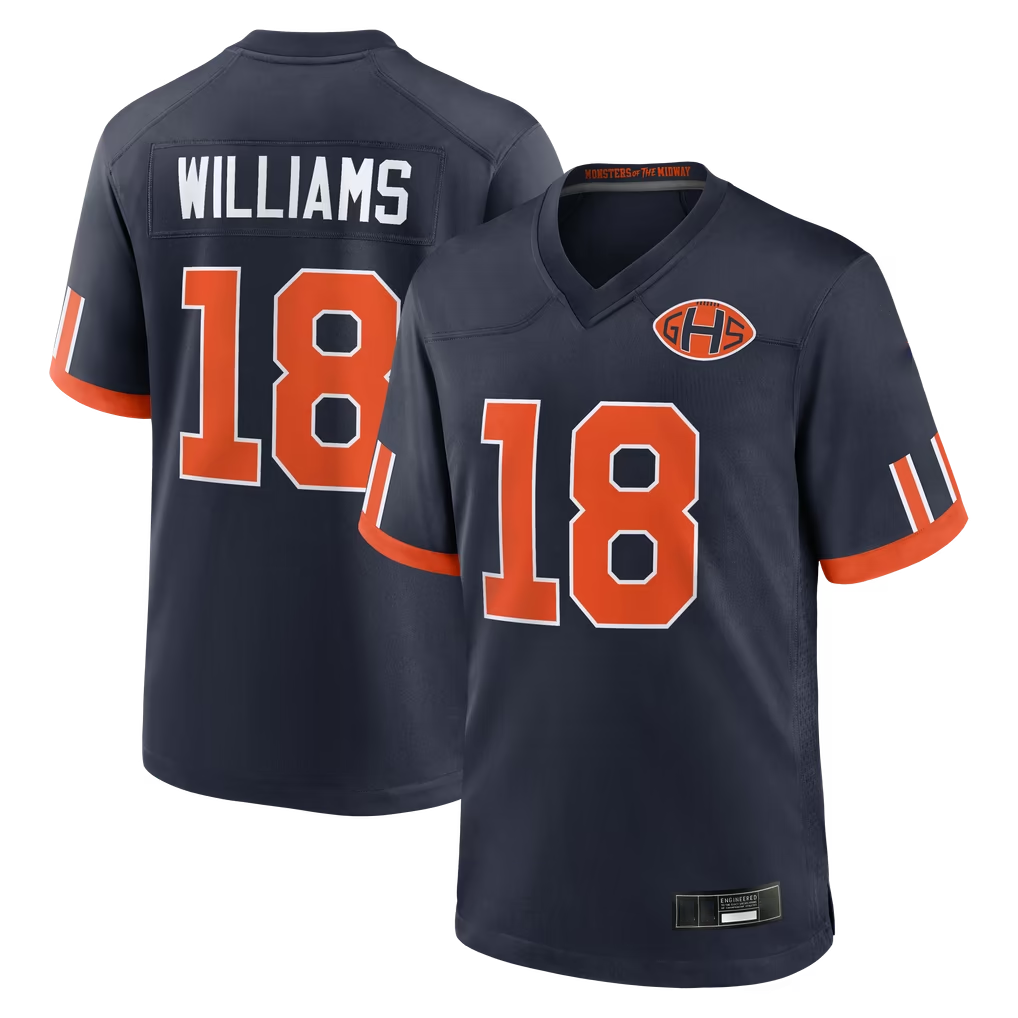 Elroe C.Bears #18 Caleb Williams Navy 2026 Rivalries Collection Game Stitched Jerseys