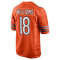 Elroe C.Bears #18 Caleb Williams Player Orange Home Game Stitched Jerseys