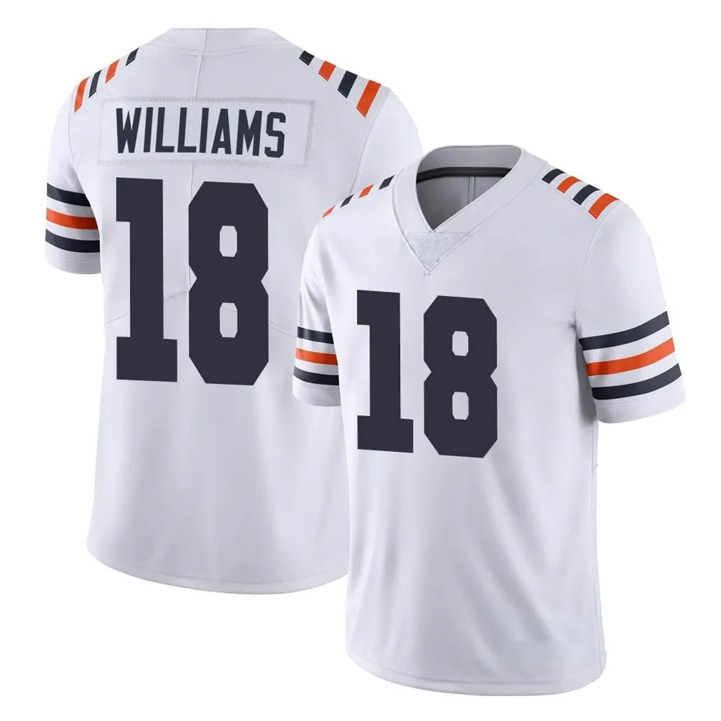 Elroe C.Bears #18 Caleb Williams Player White Classic Vapor Limited Home Game Stitched Jerseys