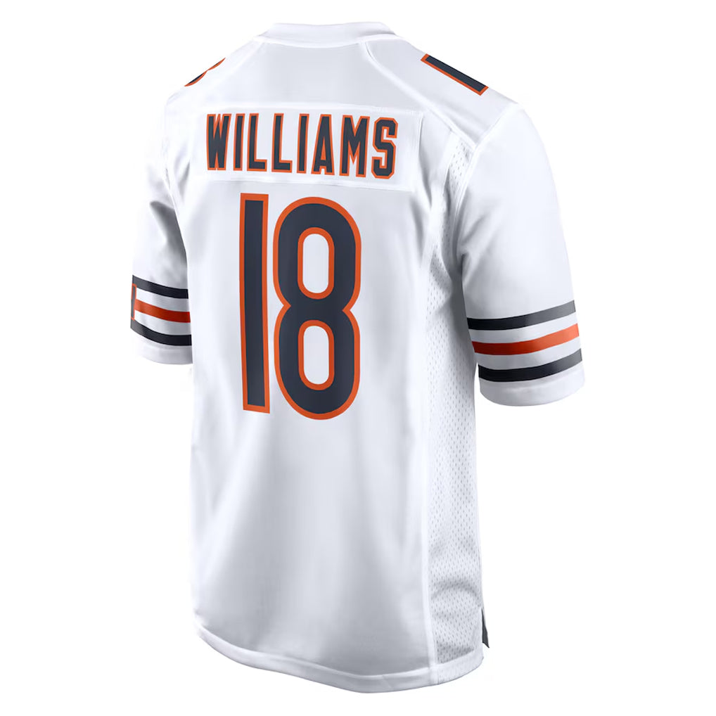 Elroe C.Bears #18 Caleb Williams Player White Home Game Stitched Jerseys