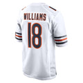 Elroe C.Bears #18 Caleb Williams Player White Home Game Stitched Jerseys