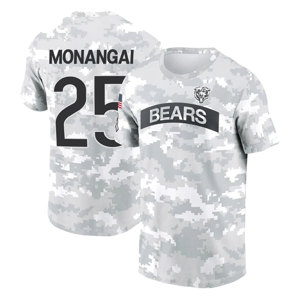 Elroe C.Bears #25 Kyle Monangai Player Arctic Camo Salute to Service Performance T-Shirt Limited Stitched Jerseys