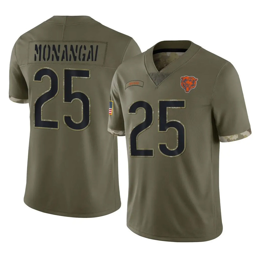 Elroe C.Bears #25 Kyle Monangai Player Olive Salute to Service Limited Game Stitched Jerseys