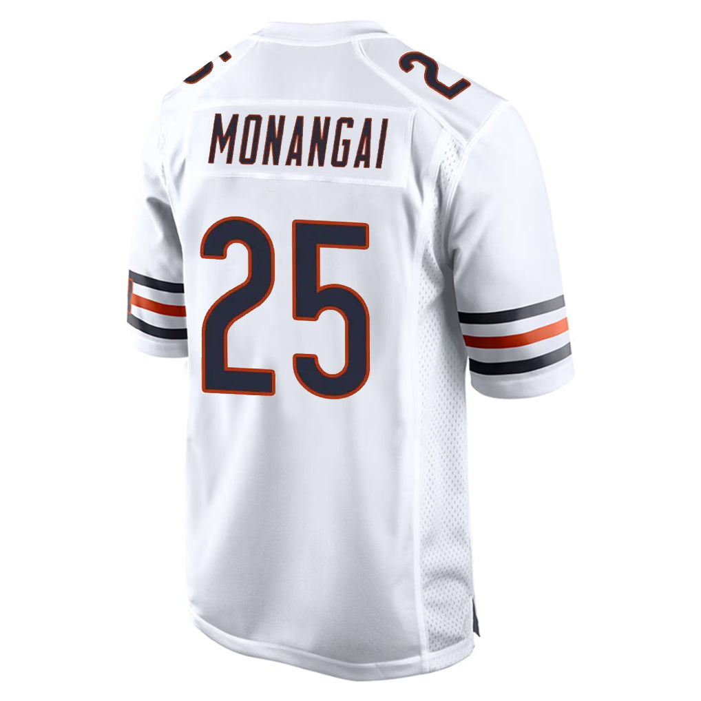 Elroe C.Bears #25 Kyle Monangai Player White Home Game Stitched Jerseys