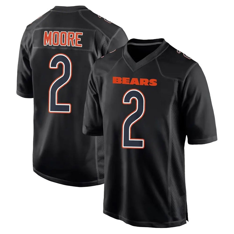 Elroe C.Bears #2 D.J. Moore Player Black Carbon Fashion Stitched Jerseys