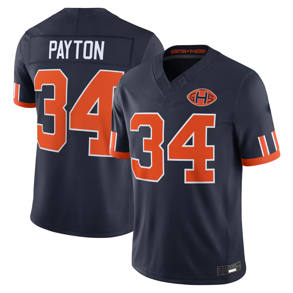 Elroe C.Bears #34 Walter Payton Navy 2026 Rivalries Collection Limited Stitched Jerseys