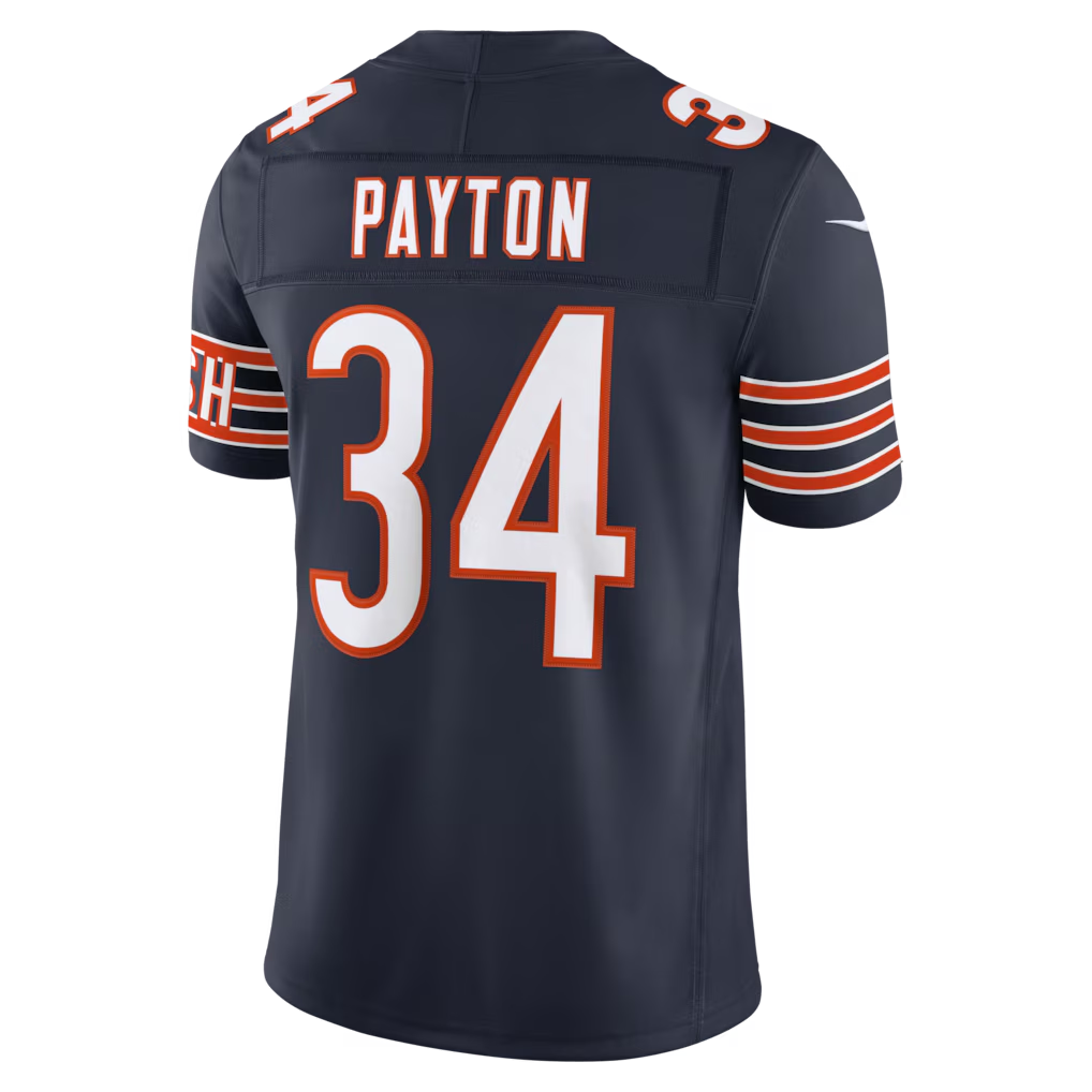 Elroe C.Bears #34 Walter Payton Navy Vapor F.U.S.E. Stitched Retired Limited Stitched Jerseys