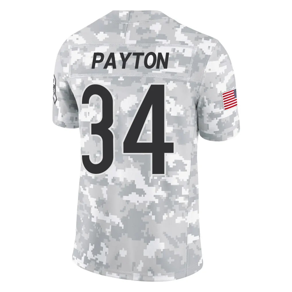 Elroe C.Bears #34 Walter Payton Player Arctic Camo Salute to Service Limited Stitched Jerseys
