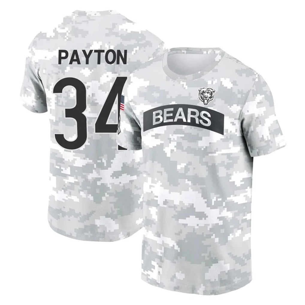 Elroe C.Bears #34 Walter Payton Player Arctic Camo Salute to Service Performance T-Shirt Limited Stitched Jerseys