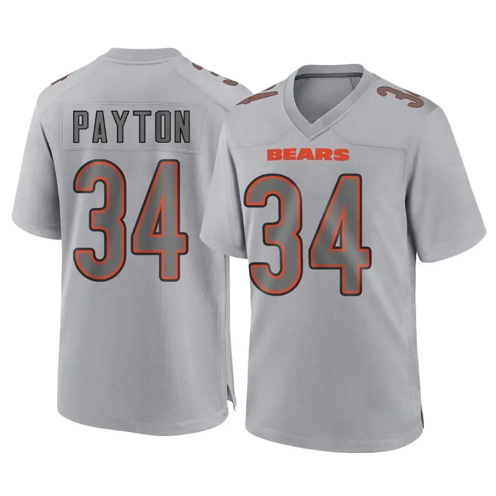 Elroe C.Bears #34 Walter Payton Player Gray Atmosphere Fashion Game Stitched Jerseys