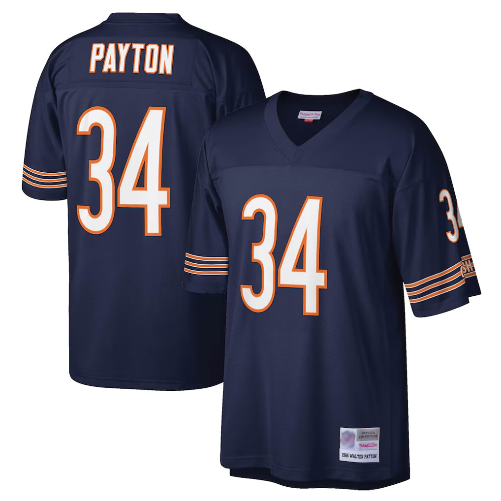 Elroe C.Bears #34 Walter Payton Player Navy Mitchell & Ness Legacy Replica Stitched Jerseys