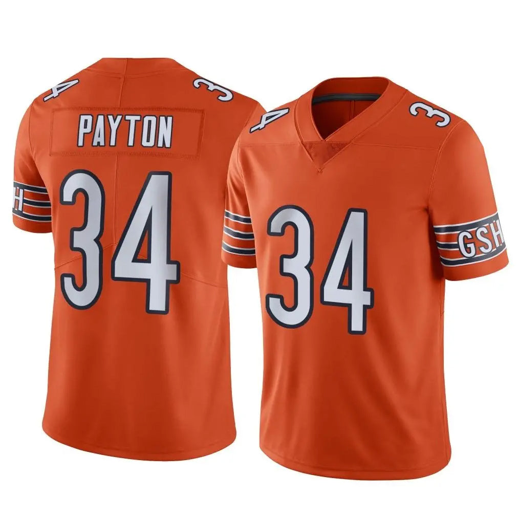 Elroe C.Bears #34 Walter Payton Player Orange Alternate Vapor Limited Home Game Stitched Jerseys