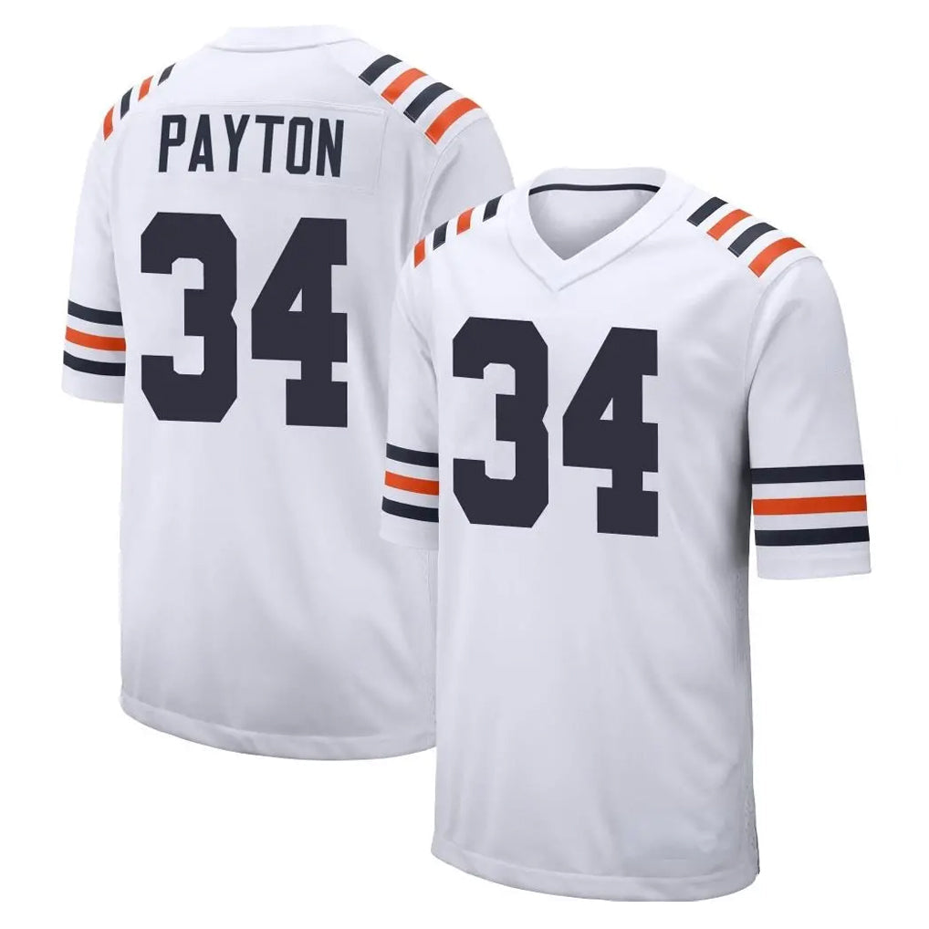 Elroe C.Bears #34 Walter Payton Player White Classic Home Game Stitched Jerseys