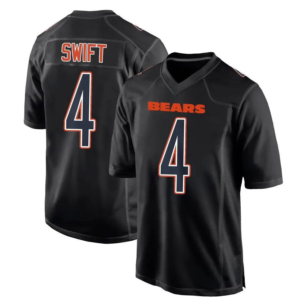Elroe C.Bears #4 D'Andre Swift Player Carbon Black Fashion Game Stitched Jerseys