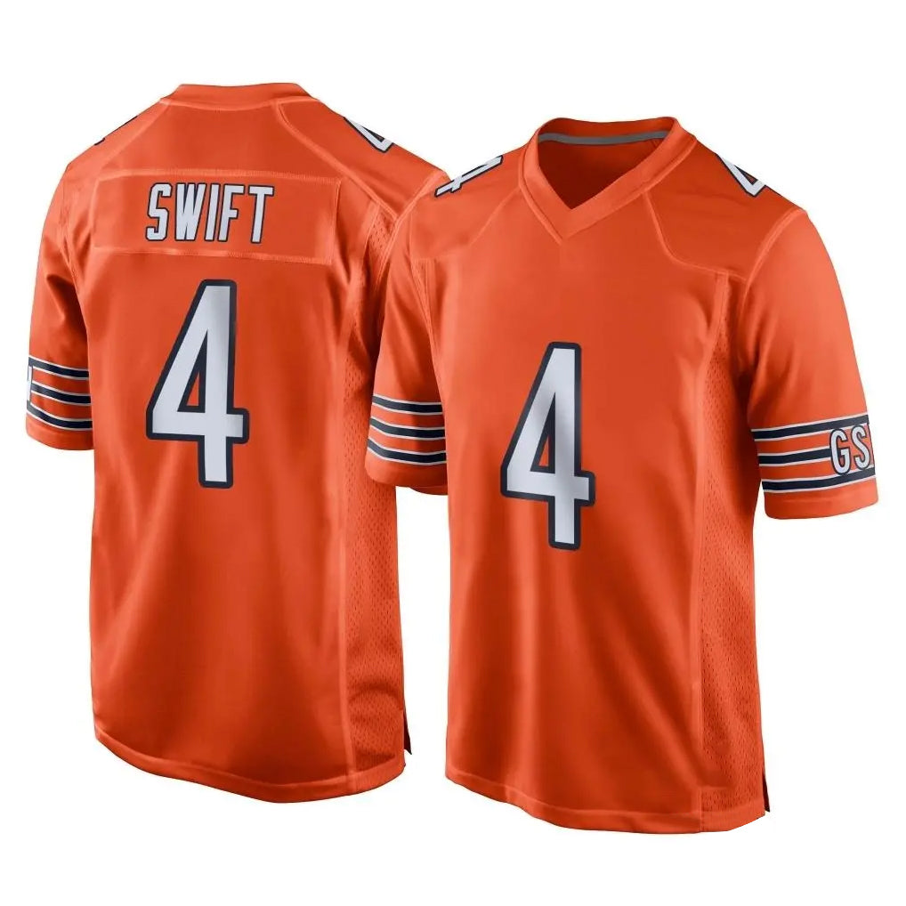Elroe C.Bears #4 D'Andre Swift Player Orange Home Game Stitched Jerseys