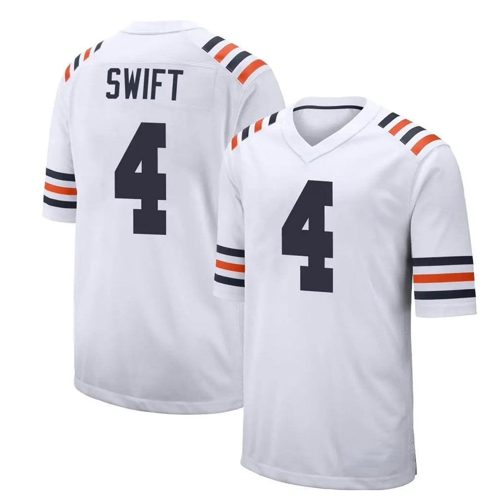 Elroe C.Bears #4 D'Andre Swift Player White Classic Home Game Stitched Jerseys