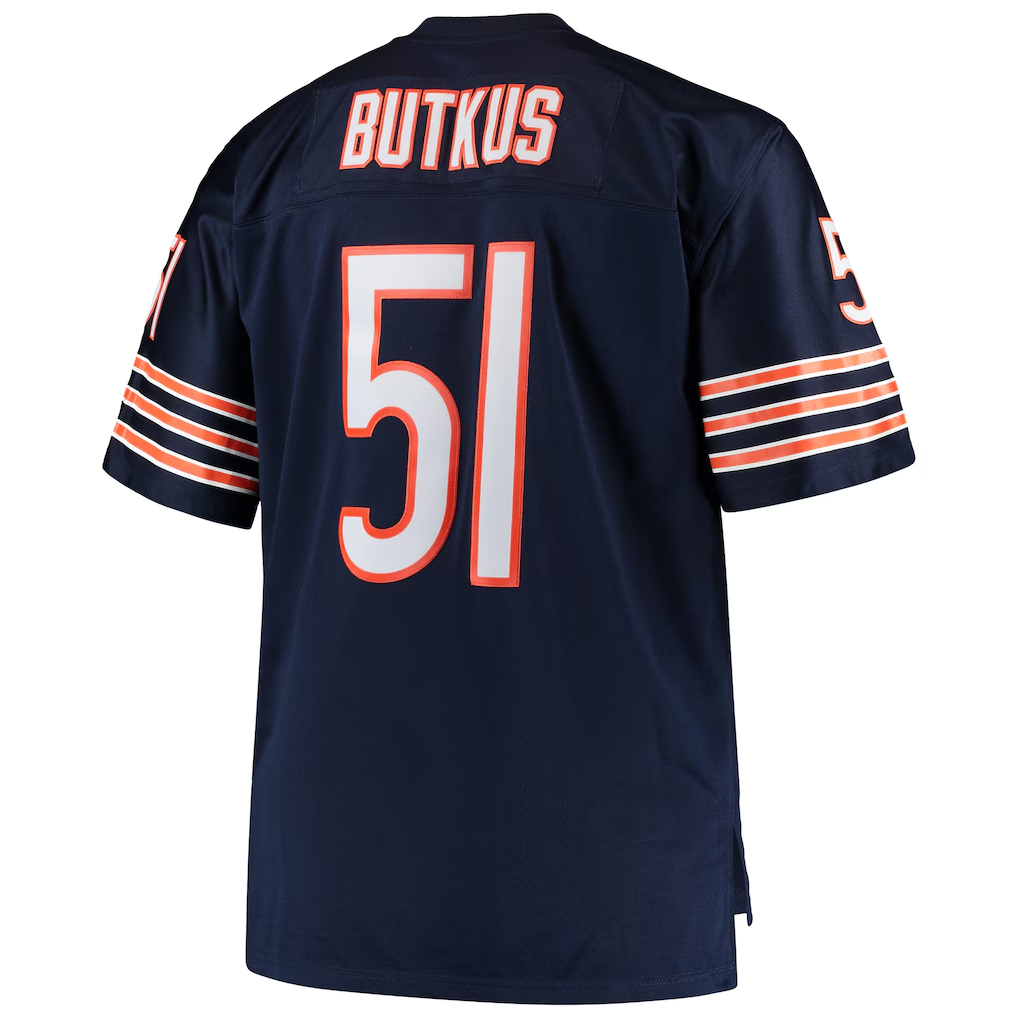 Elroe C.Bears #51 Dick Butkus Mitchell & Ness Navy Big & Tall 1966 Retired Player Replica Jersey