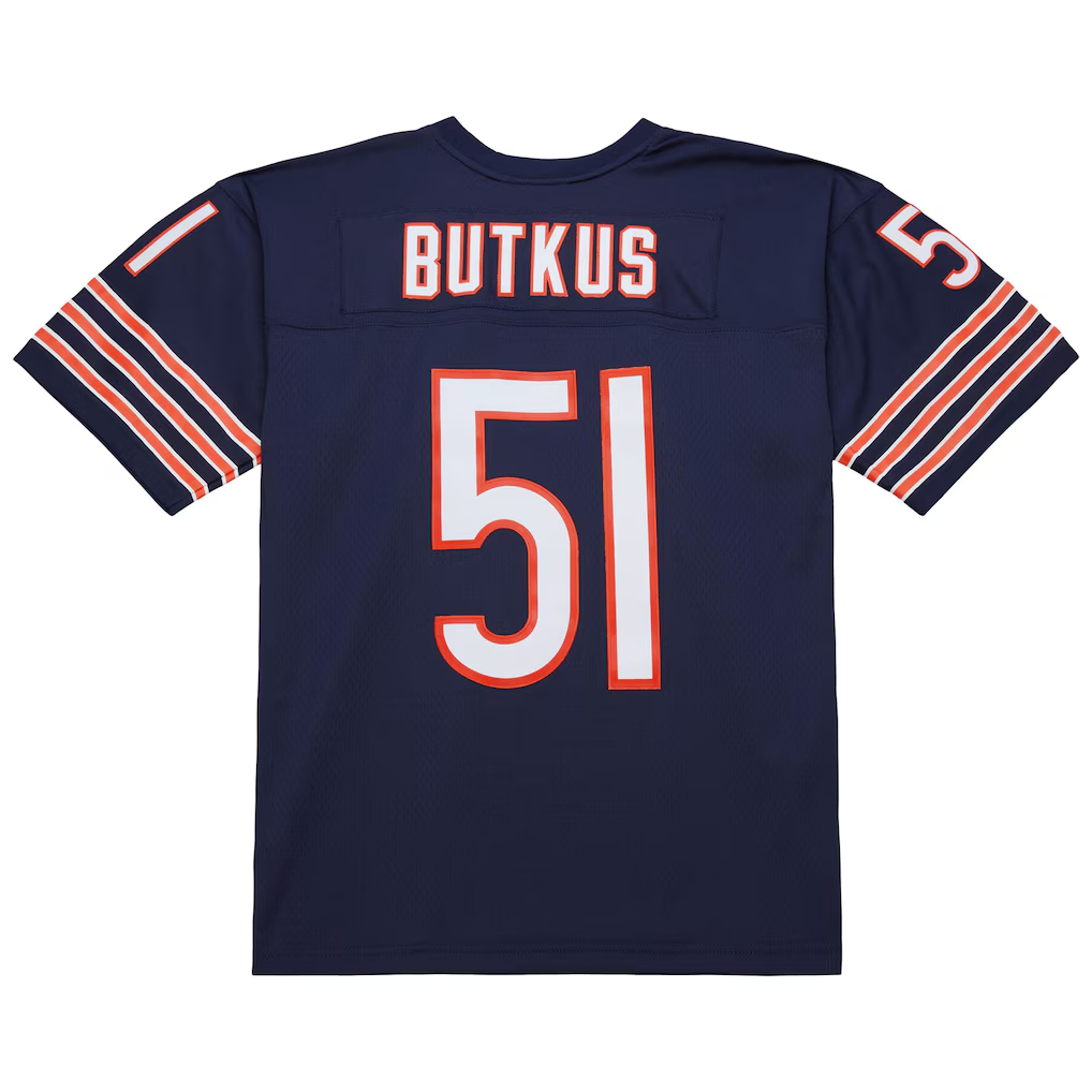 Elroe C.Bears #51 Dick Butkus Mitchell & Ness Navy Legacy Replica Stitched Puhic Jersey