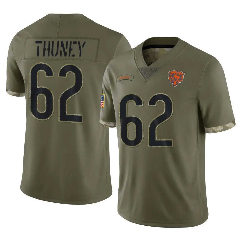 Elroe C.Bears #62 Joe Thuney Player Olive Salute to Service Limited Game Stitched Jerseys
