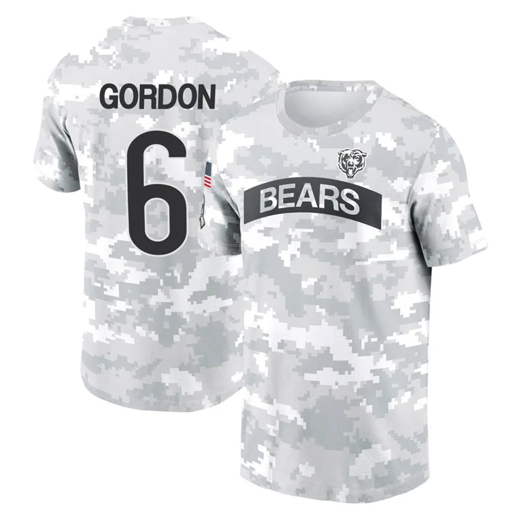 Elroe C.Bears #6 Kyler Gordon Player Arctic Camo Salute to Service Performance T-Shirt Limited Stitched Jerseys