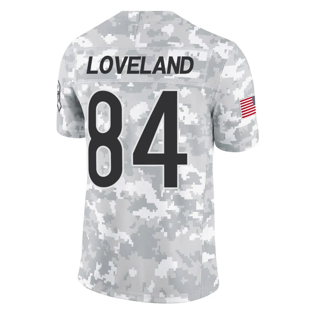 Elroe C.Bears #84 Colston Loveland Player Arctic Camo Salute to Service Limited Stitched Jerseys