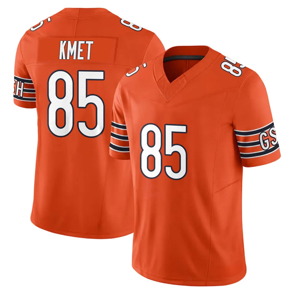 Elroe C.Bears #85 Cole Kmet Player Orange Vapor F.U.S.E. Limited Home Game Stitched Jerseys