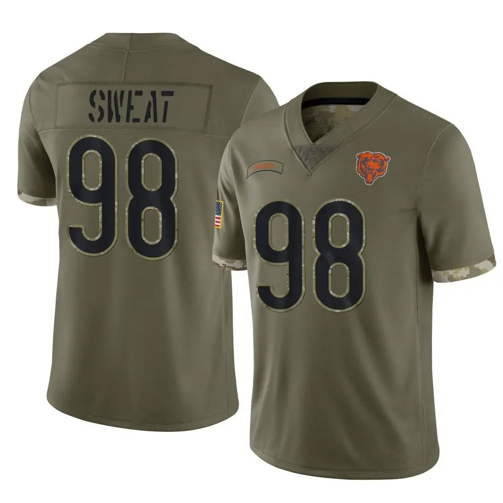 Elroe C.Bears #98 Montez Sweat Player Olive Salute to Service Limited Game Stitched Jerseys