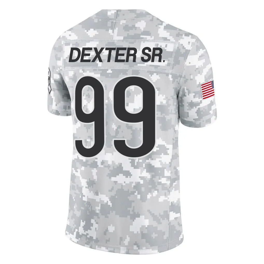 Elroe C.Bears #99 Gervon Dexter Sr. Player Arctic Camo Salute to Service Limited Stitched Jerseys
