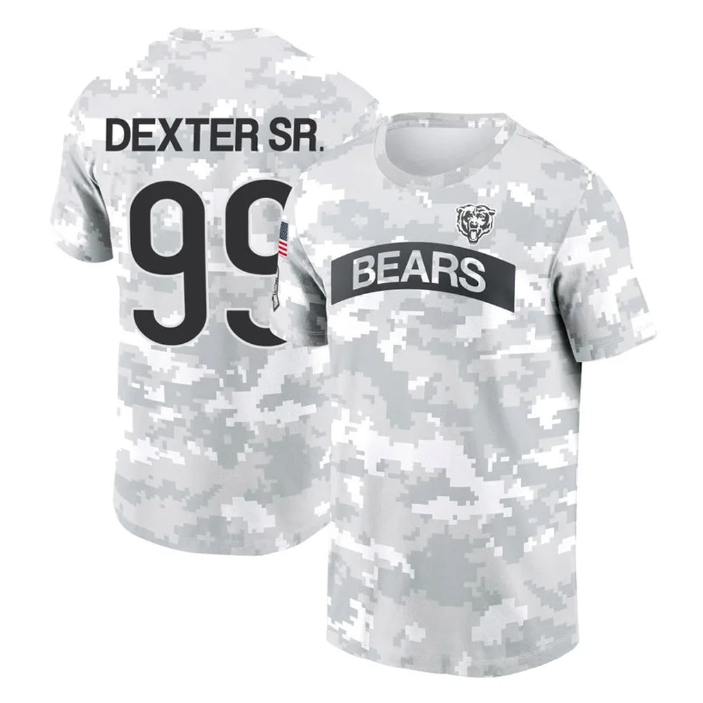 Elroe C.Bears #99 Gervon Dexter Sr. Player Arctic Camo Salute to Service Performance T-Shirt Limited Stitched Jerseys