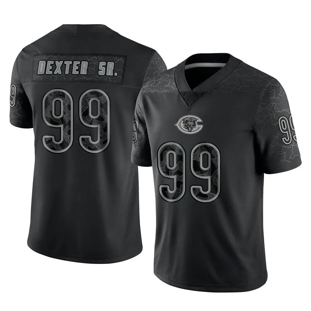 Elroe C.Bears #99 Gervon Dexter Sr. Player Black REFLECTIVE Limited Game Stitched Jerseys