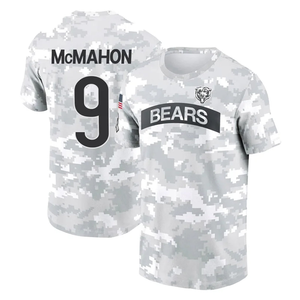 Elroe C.Bears #9 Jim McMahon Player Arctic Camo Salute to Service Performance T-Shirt Limited Stitched Jerseys