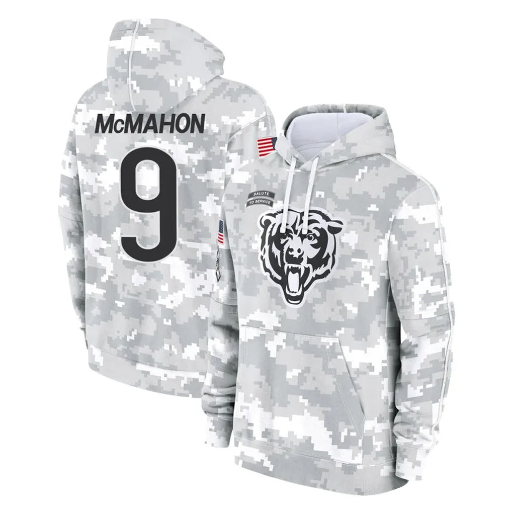 Elroe C.Bears #9 Jim McMahon Player Arctic Camo Salute to Service Pullover Hoodies Limited Stitched Jerseys