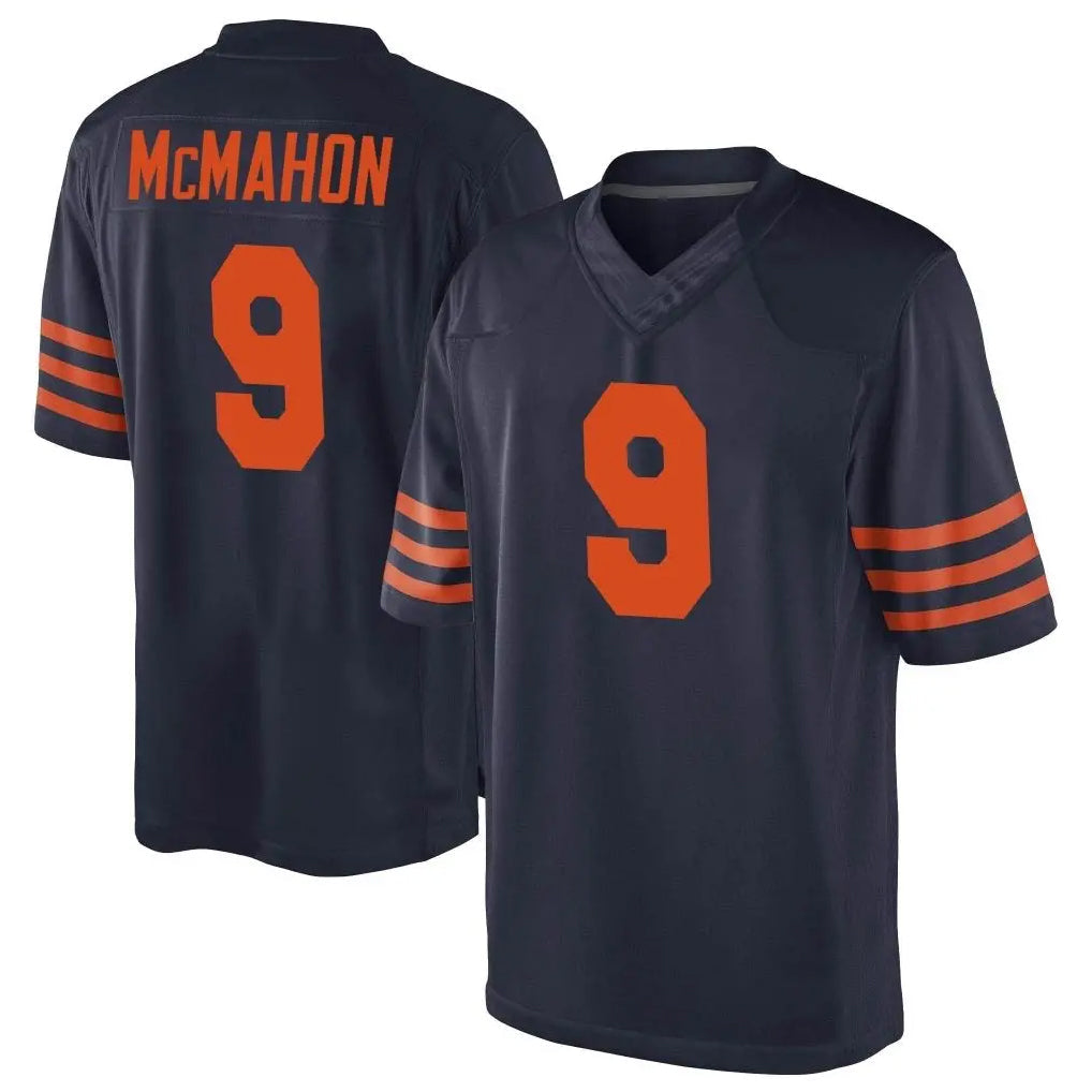 Elroe C.Bears #9 Jim McMahon Player Navy Blue Alternate Game Stitched Jerseys