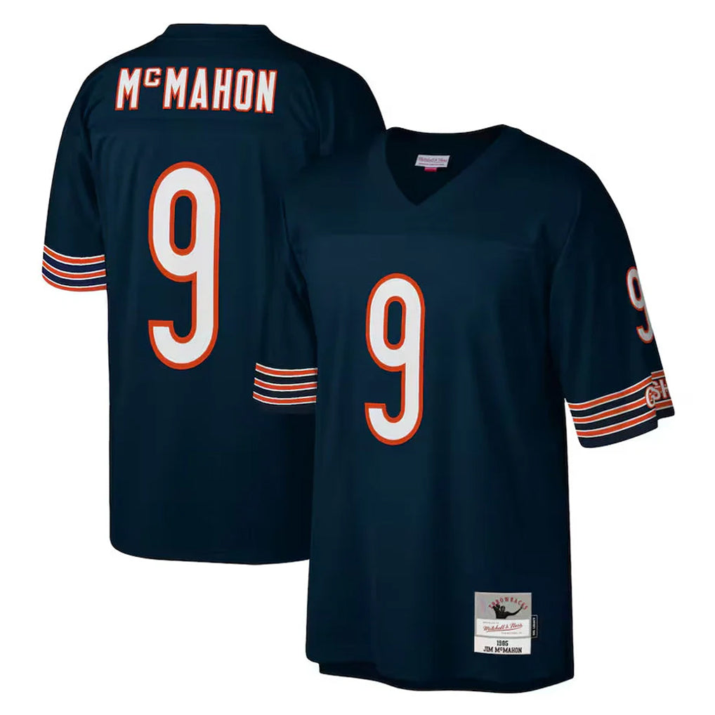 Elroe C.Bears #9 Jim McMahon Player Navy Mitchell & Ness Navy Legacy Replica Stitched Jerseys